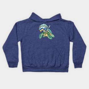 Turtley Awesome - snorkeling turtle Kids Hoodie